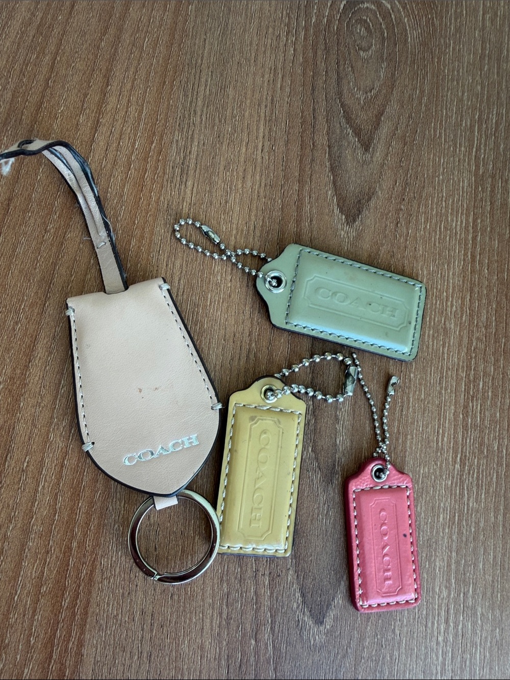Coach Genuine Leather Hangtags Bag Charms Set of 4 Multicolor